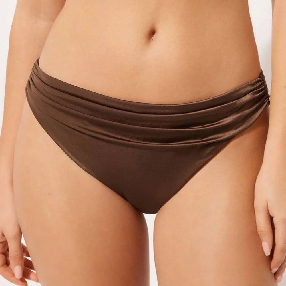 Calze Donia Swimsuit Bottoms Shiny Satin Size Small